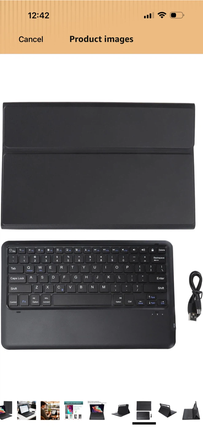 Black Bluetooth Tablet Keyboard and Folio Case