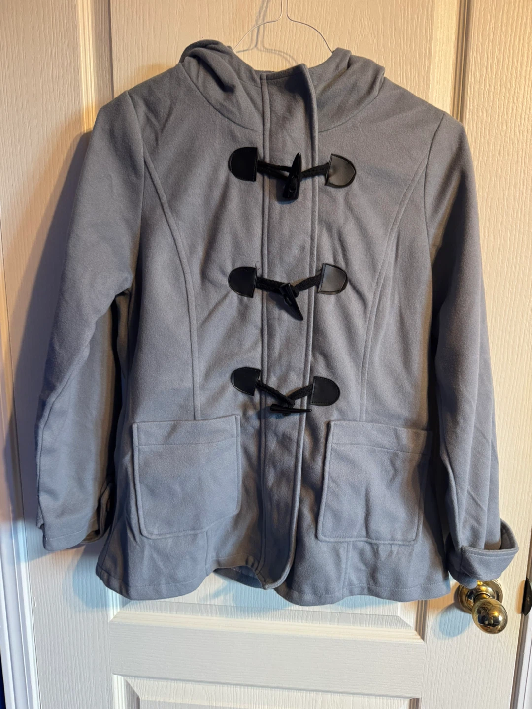 ArtisticTaste Grey Hooded Duffle Coat