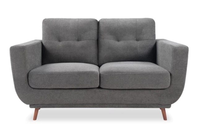 Grey Fabric Loveseat