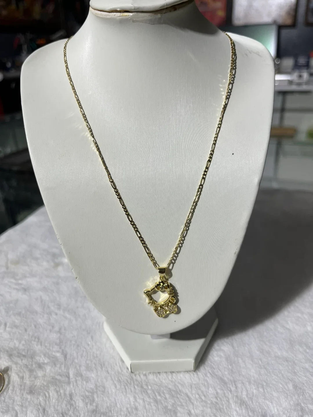 Hello Kitty Gold Tone Pendant Necklace