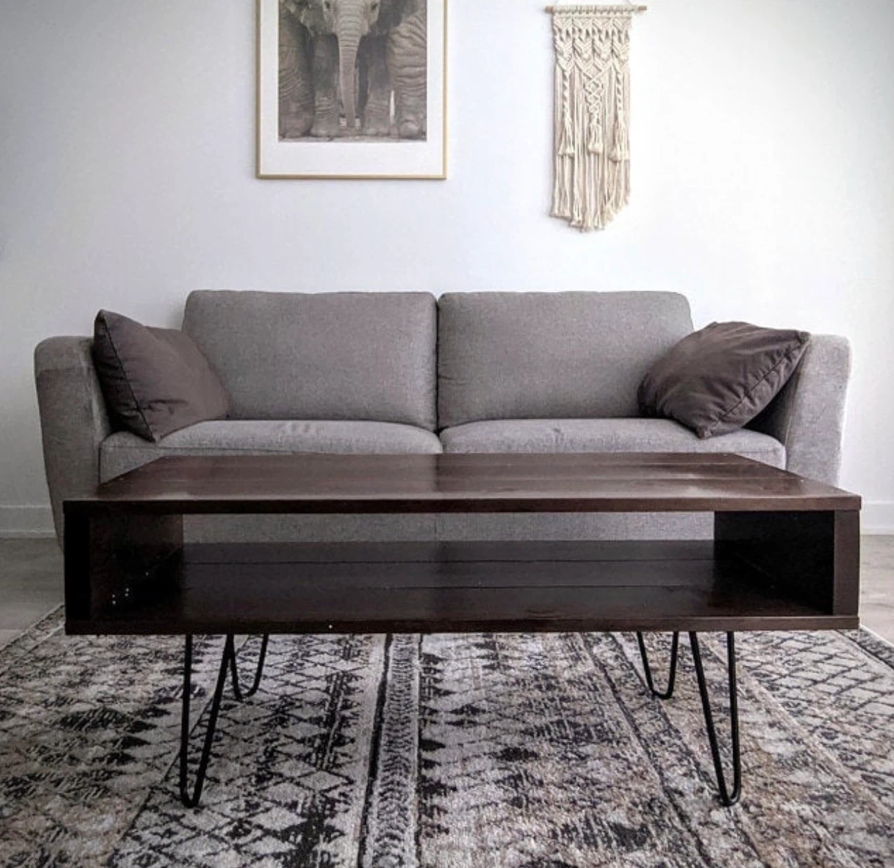Coffee Table with Steel Hairpin Legs