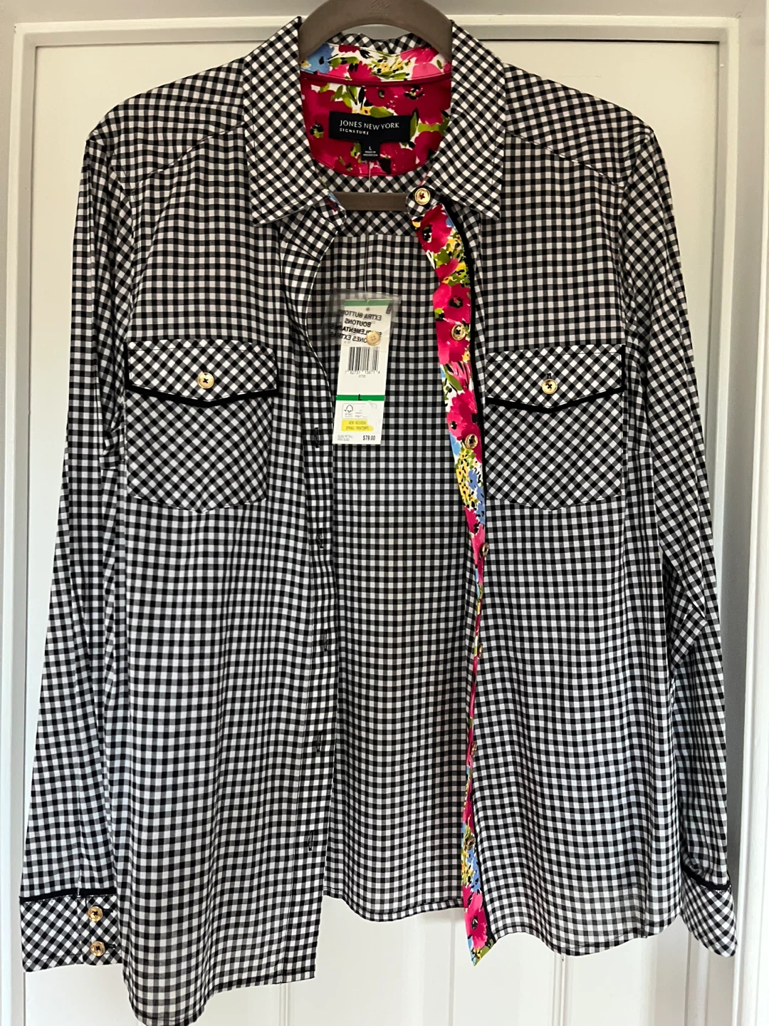 Jones New York Signature Gingham Shirt - photo 2
