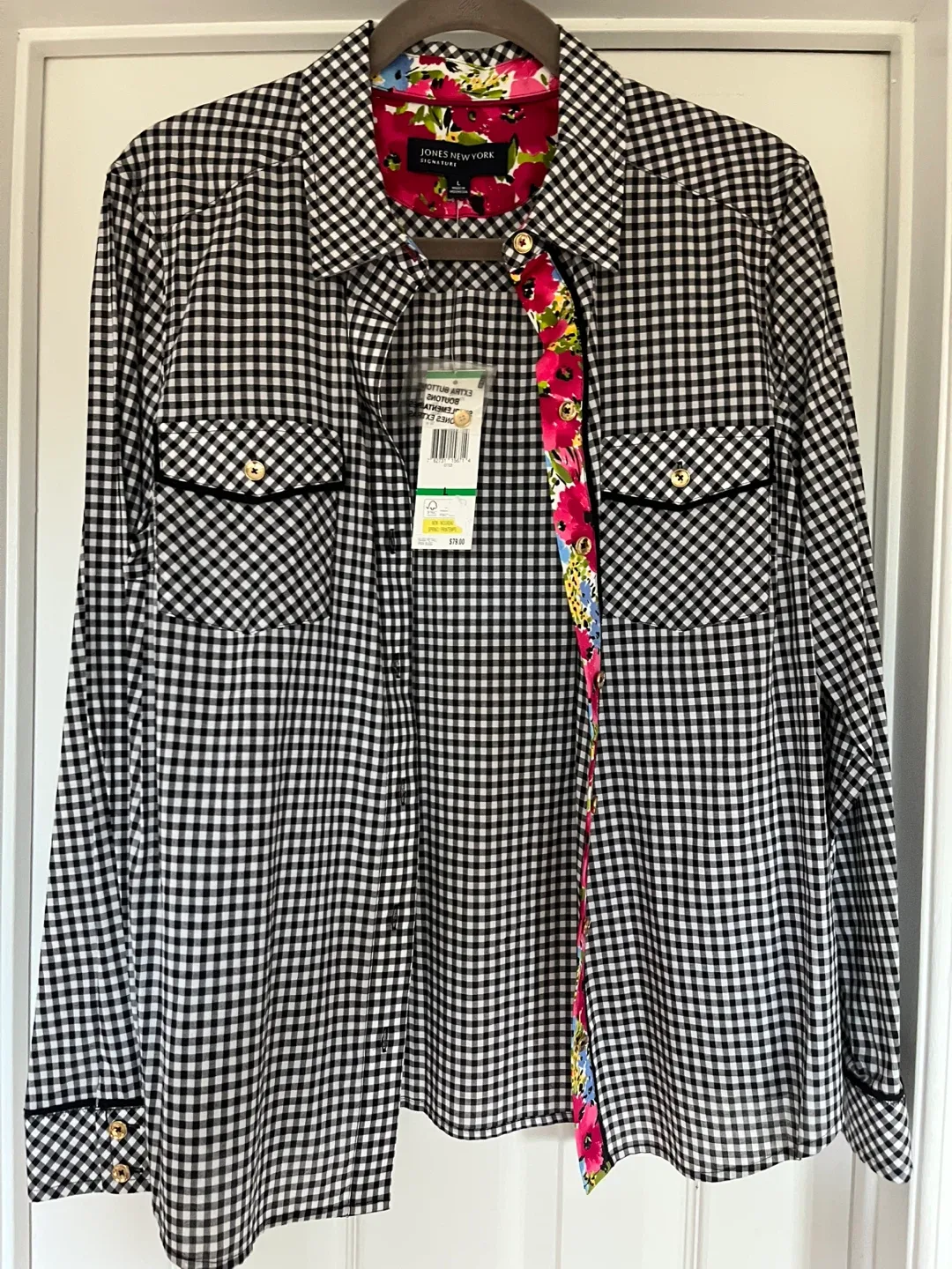 Jones New York Signature Gingham Shirt - photo 2