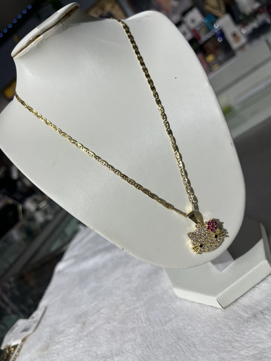 Hello Kitty Rhinestone Pendant Necklace