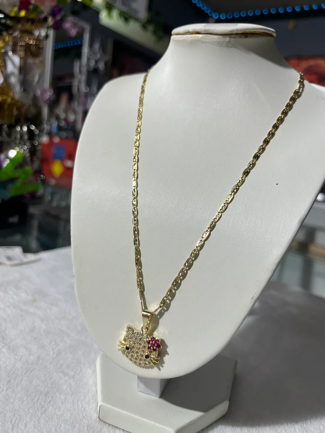 Hello Kitty Rhinestone Pendant Necklace - photo 2