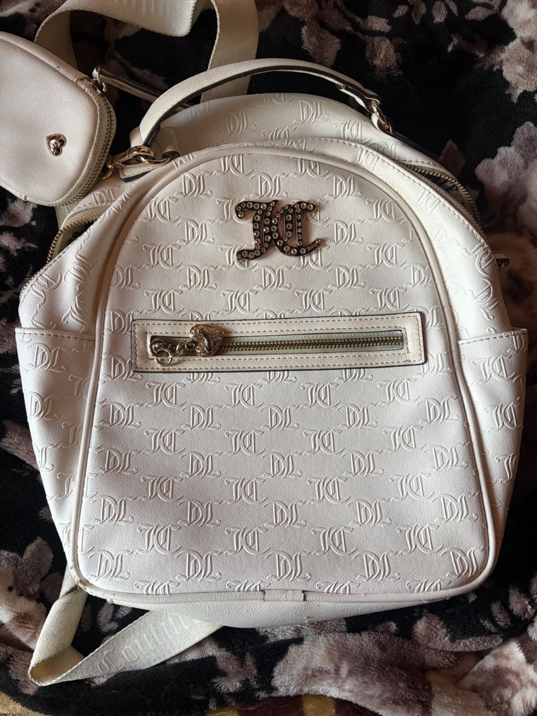 Juicy Couture White Backpack with Mini Pouch