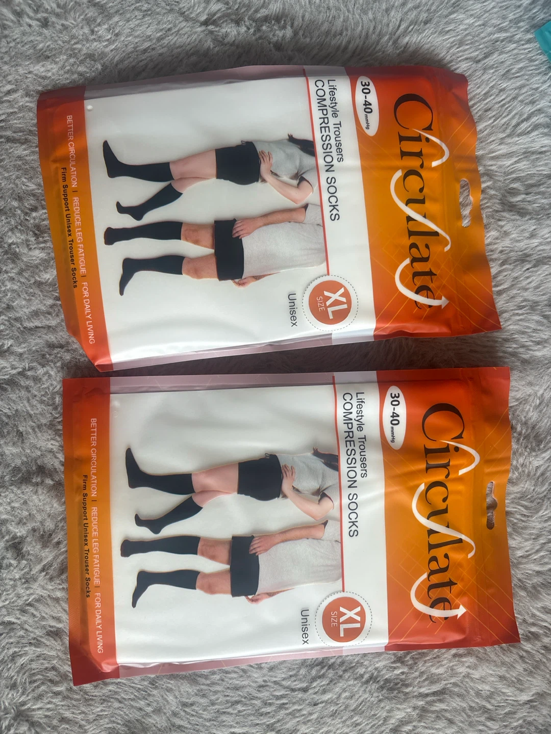 Two pairs of Circulate compression socks XL