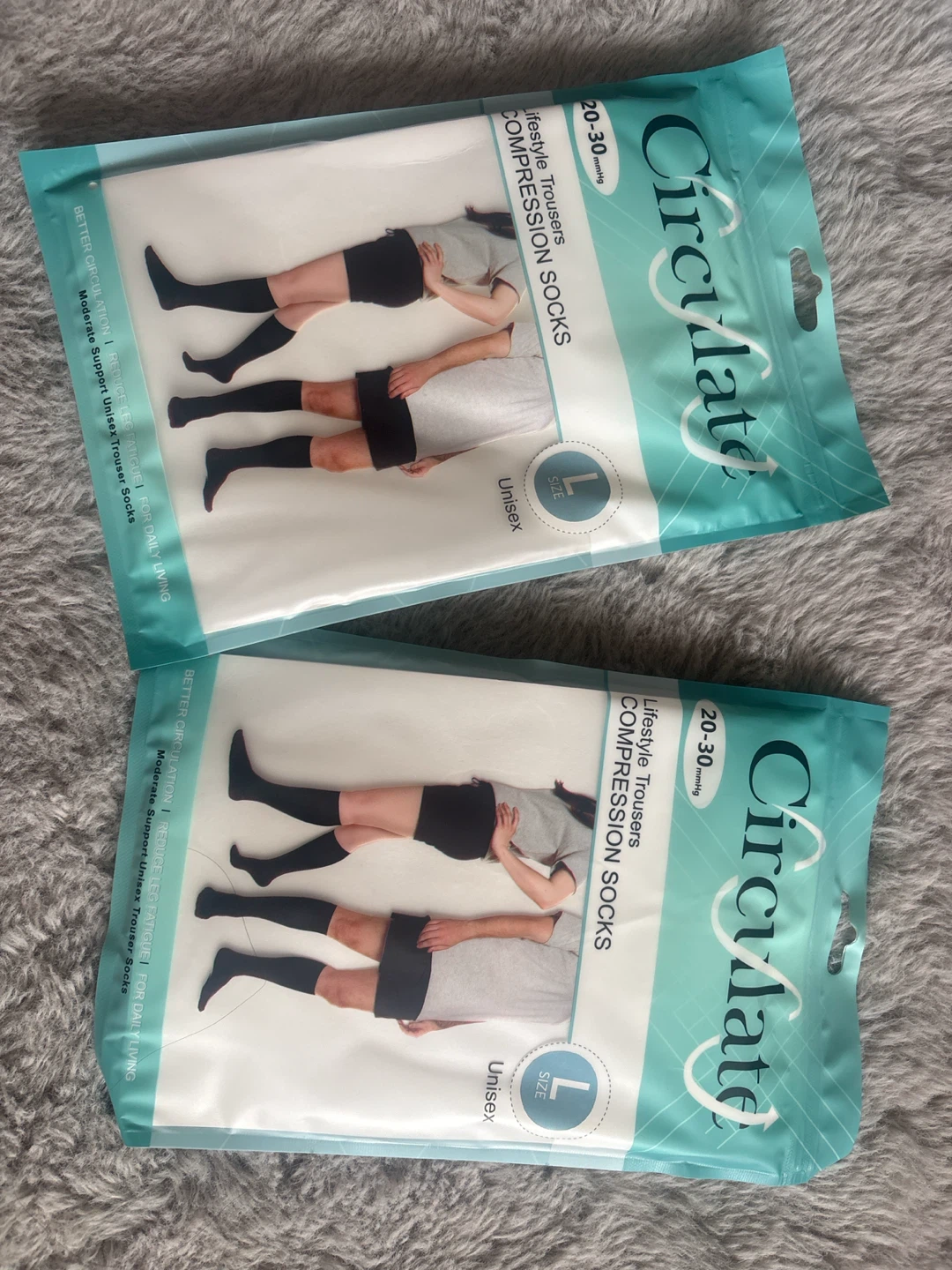 2 Pairs Circulate Compression Socks Size Large