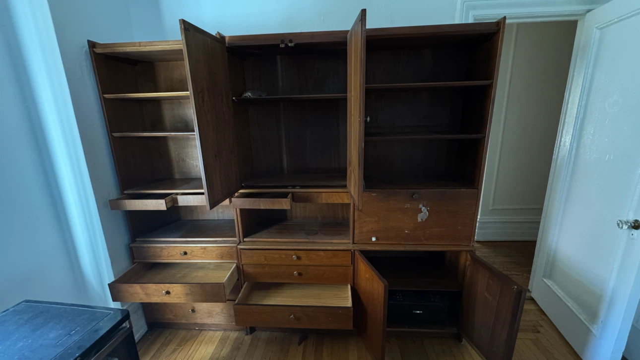 Large Wooden Wall Unit with Storage - photo 2