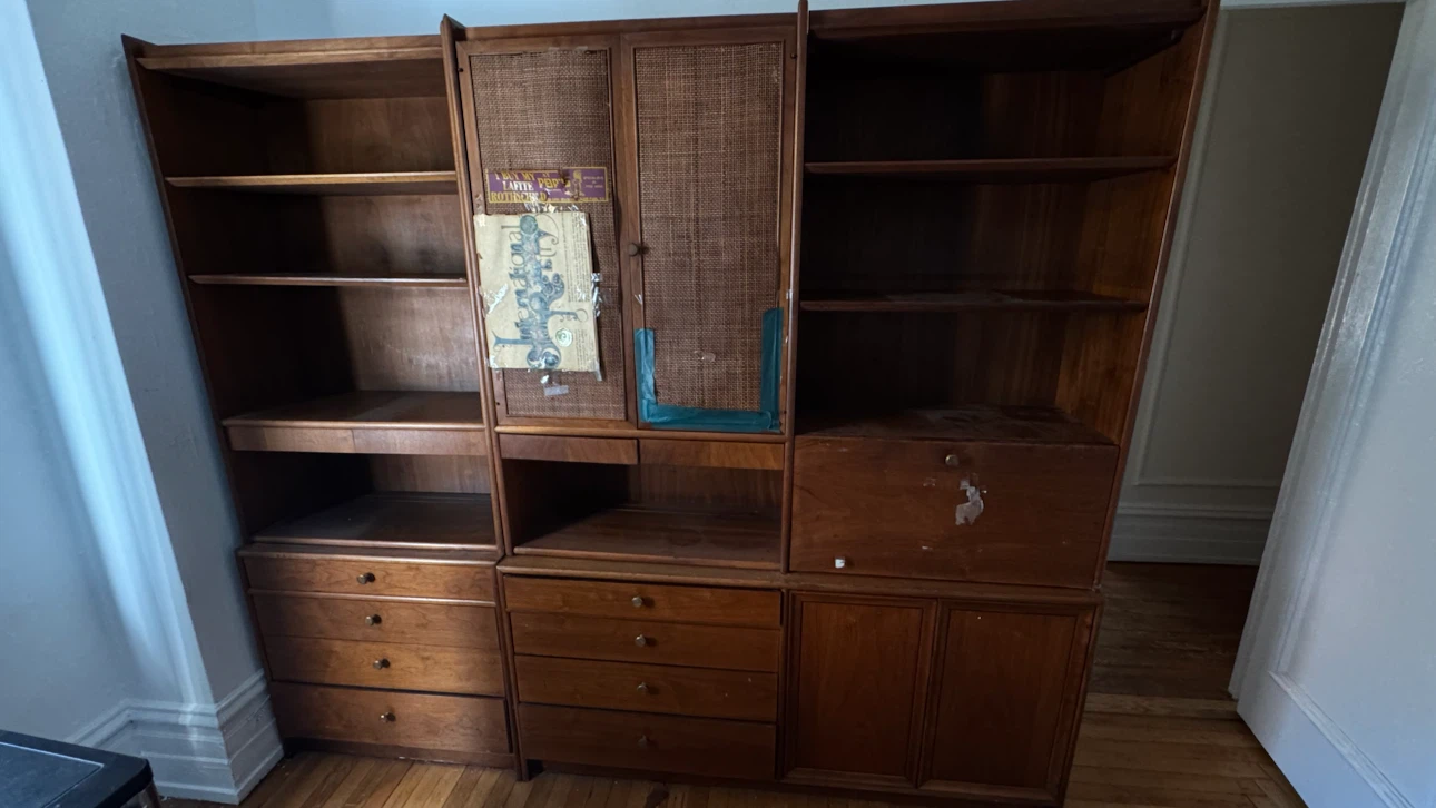 Large Wooden Wall Unit with Storage - photo 3