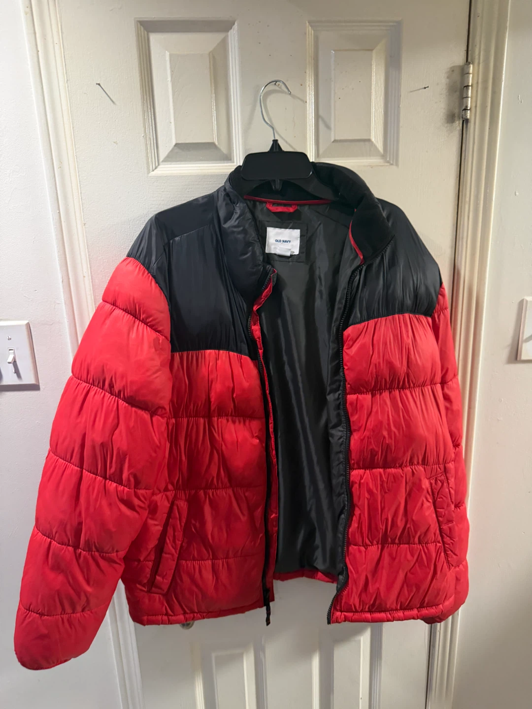 Old Navy Puffer Jacket, Red and Black