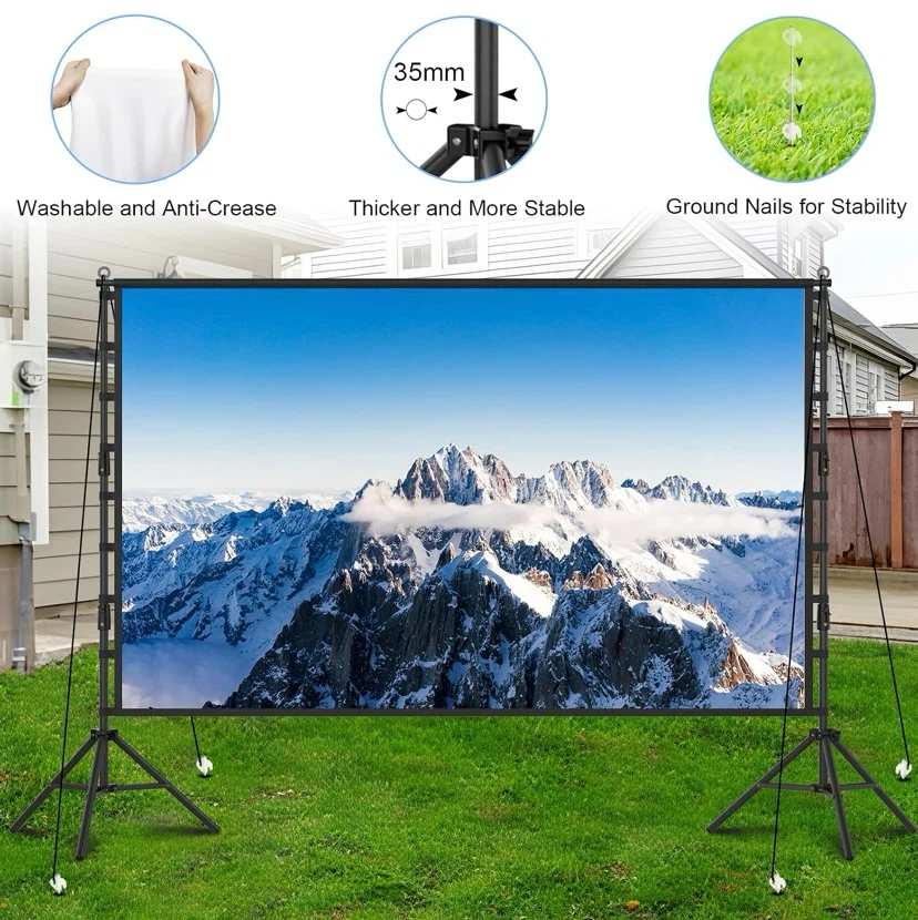 New 200 Inch Outdoor Projector Screen TOWOND with Stand - photo 4