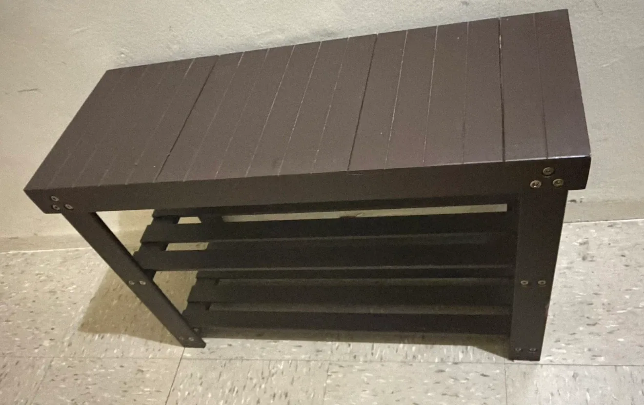 Dark Brown Wooden Shoe Bench