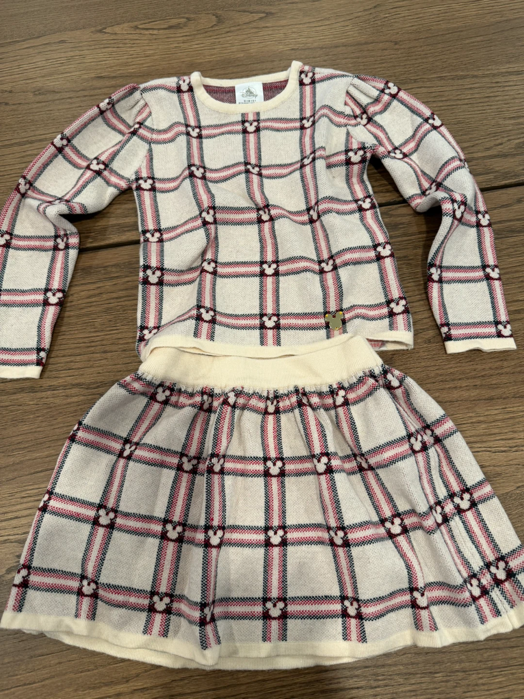 Disney Plaid Sweater and Skirt Set Size 4