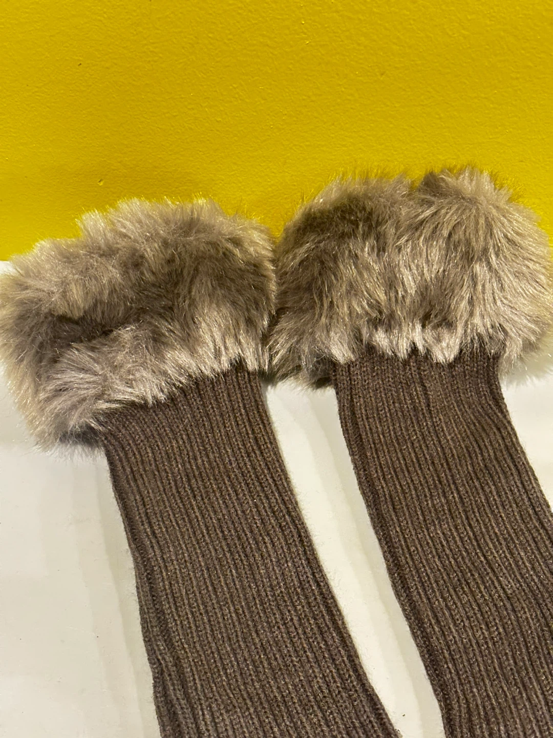 Gray Faux Fur Leg Warmers - photo 2