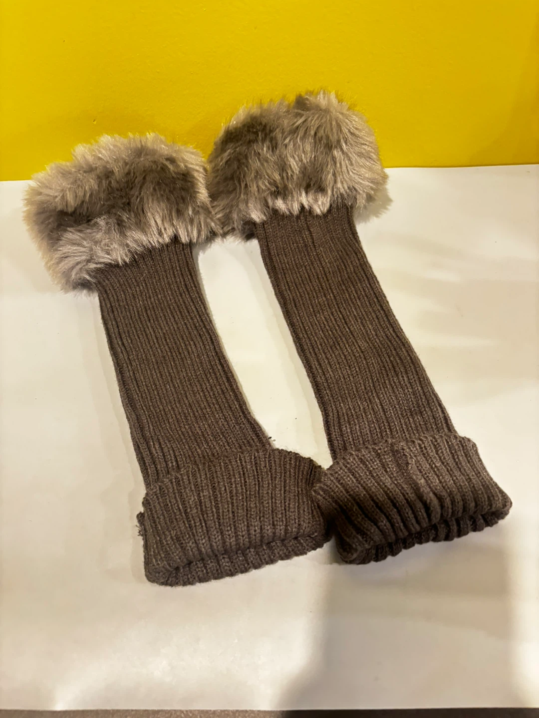 Gray Faux Fur Leg Warmers - photo 4