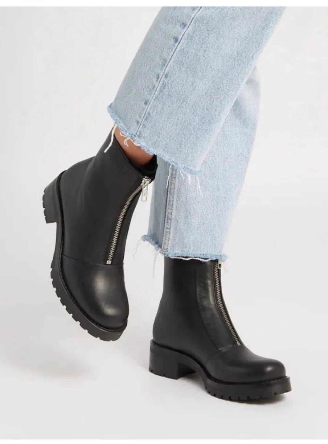 Little burgundy zip front leather boots