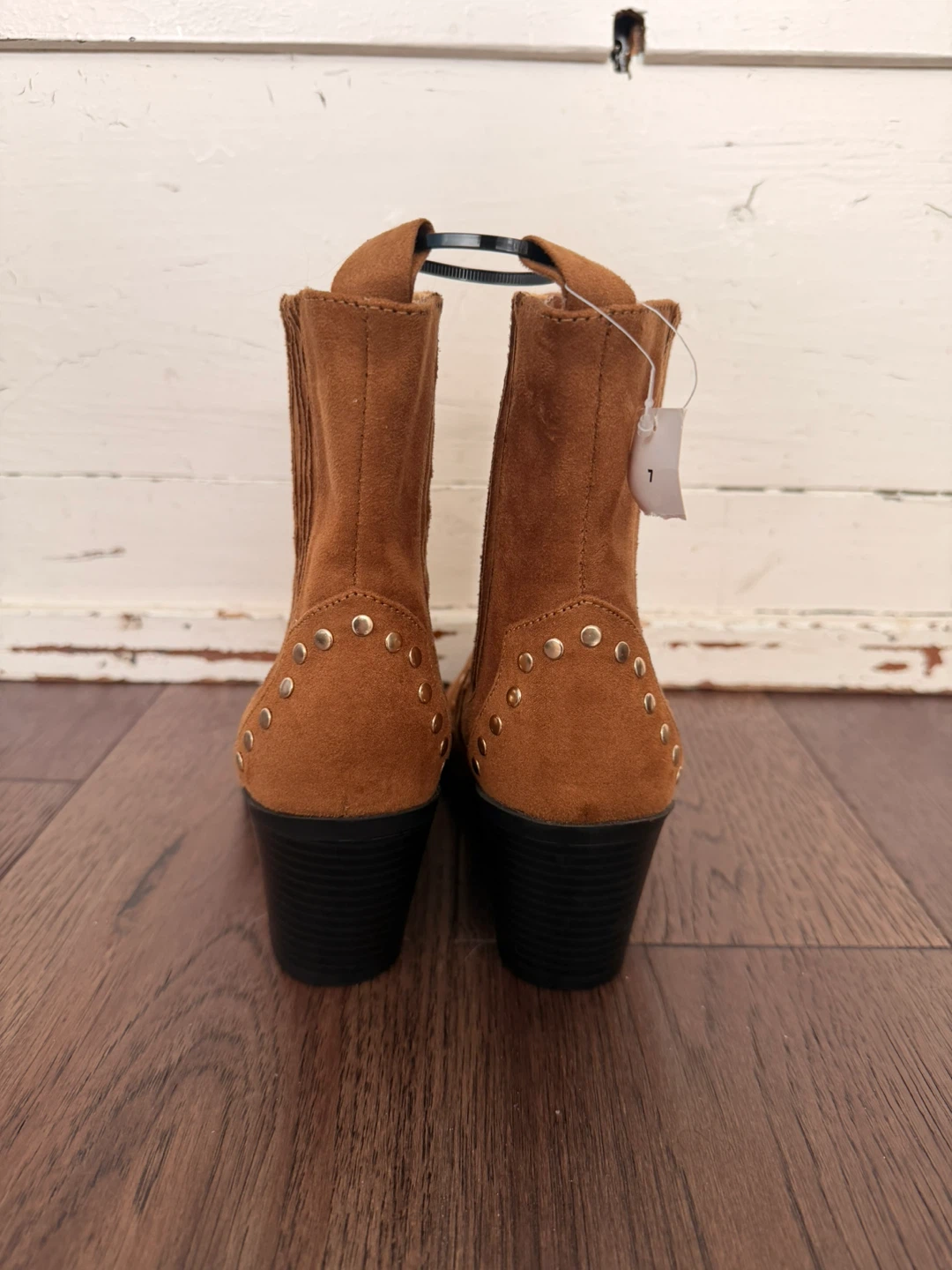 Brand New Tan Studded Ankle Boots (size 7) - photo 3