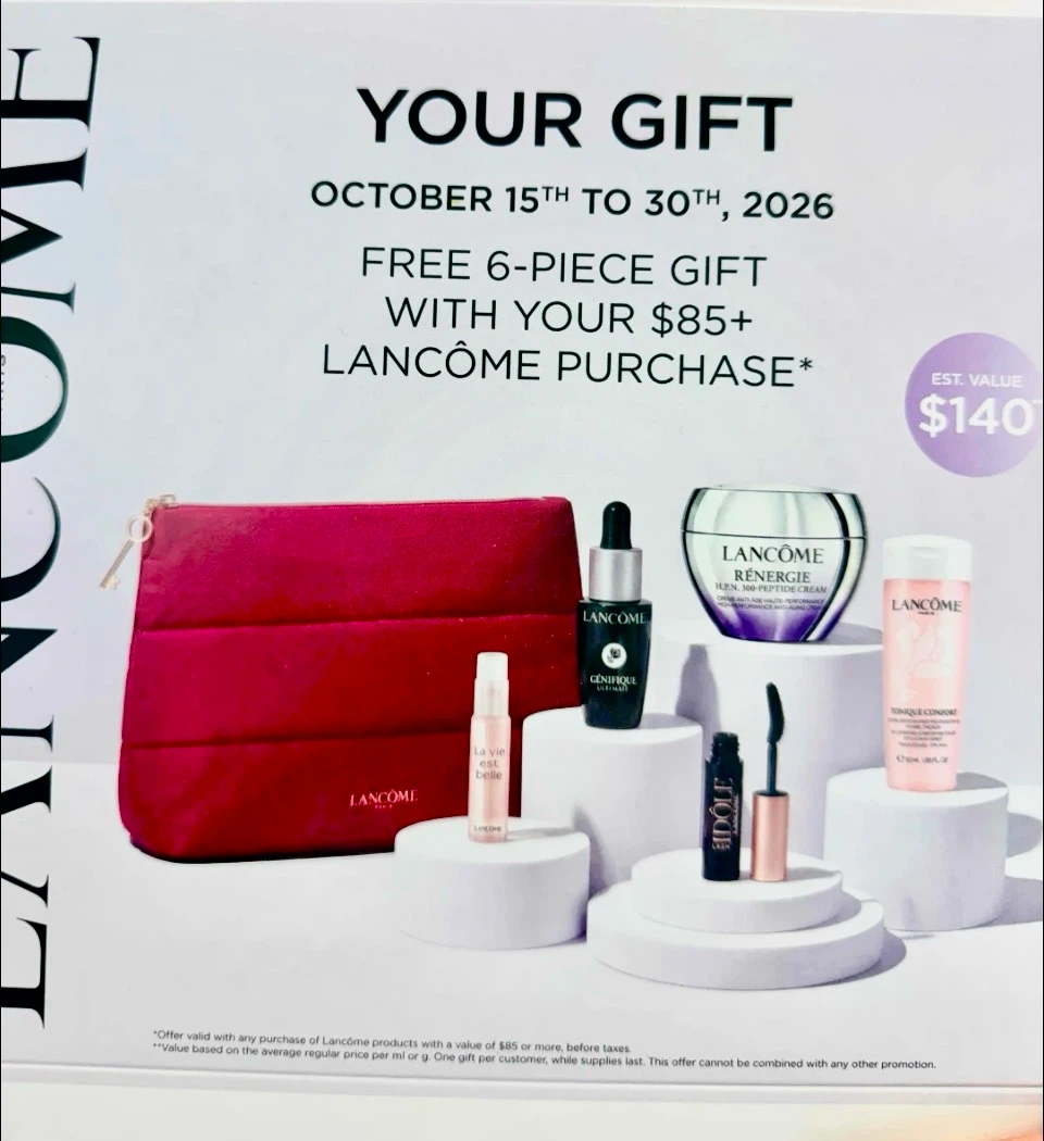 Brand new, unopened Lancôme 6-piece gift set!