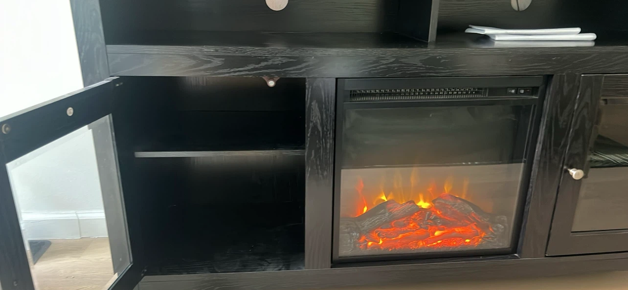 Black Electric Fireplace TV Stand