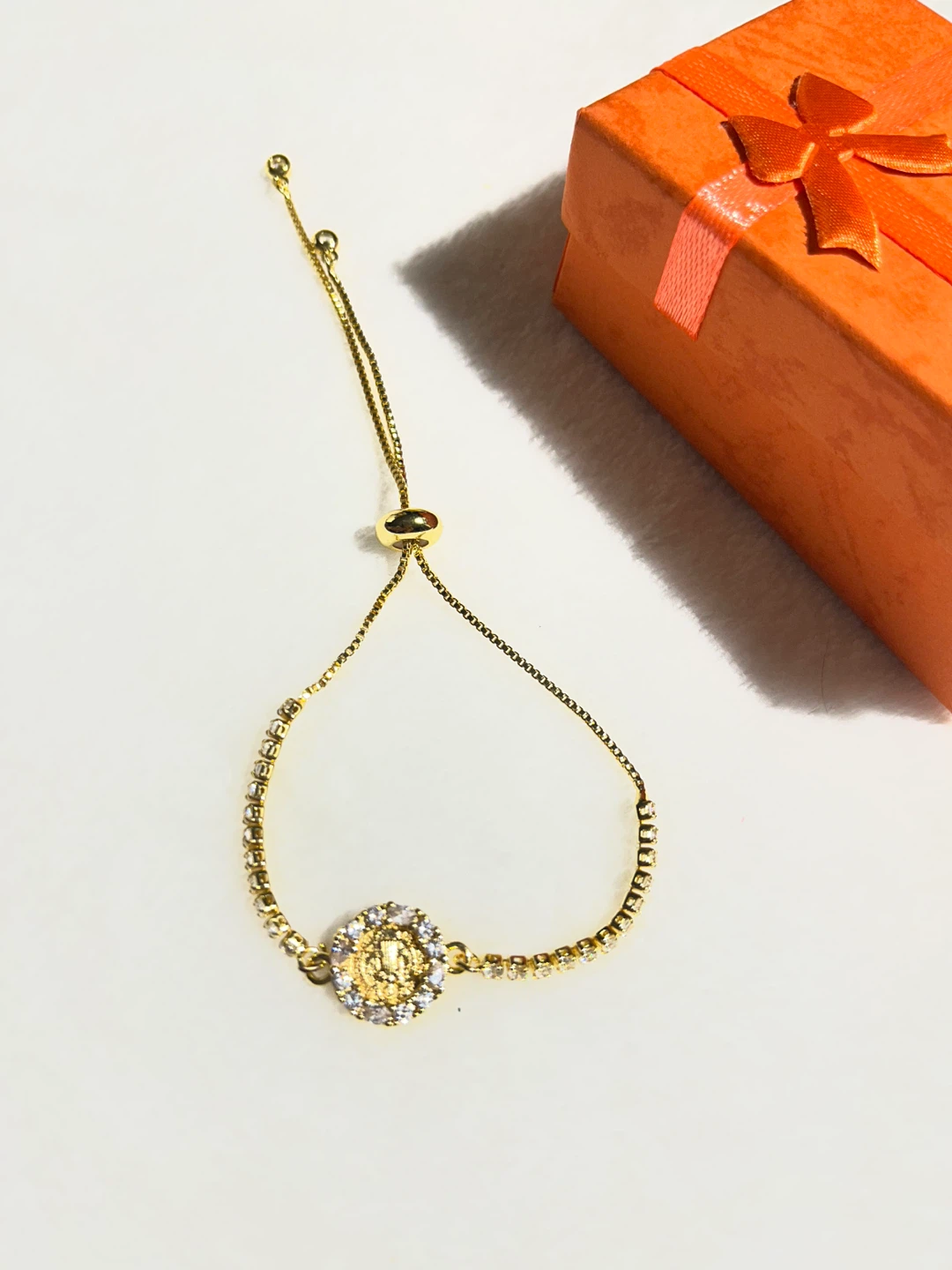 Gold-Tone Rhinestone Charm Bracelet - photo 2