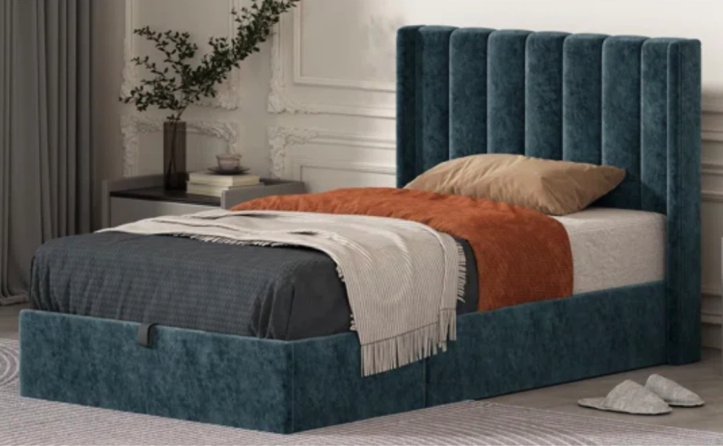 Twin Size Upholstered Hydraulic Storage Bed