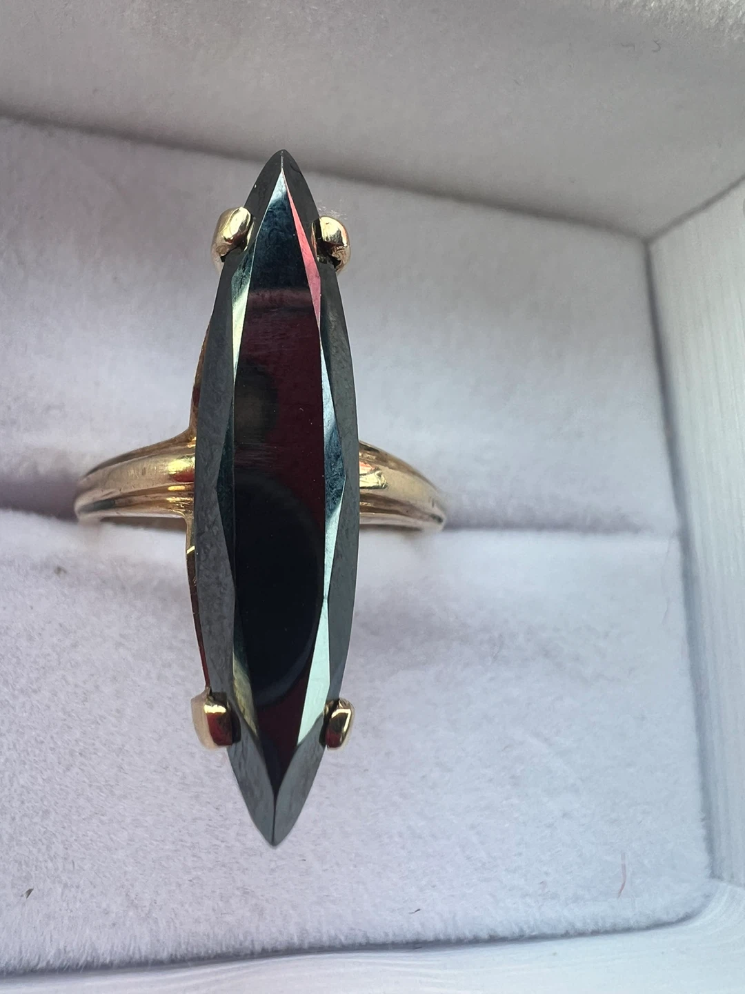 10 k Marquise cut black Alaskan ring