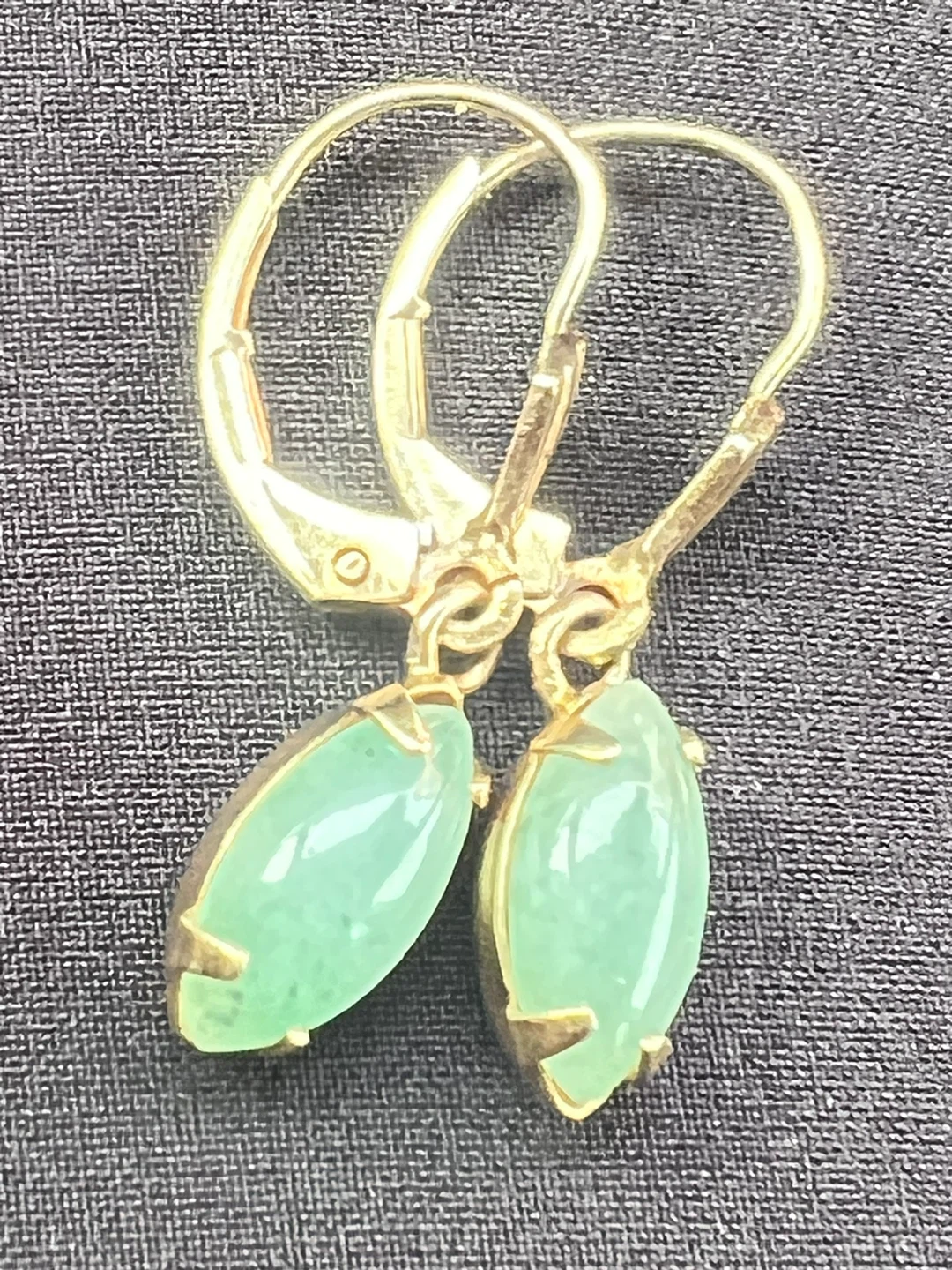 14k Gold and Jade Drop Earrings