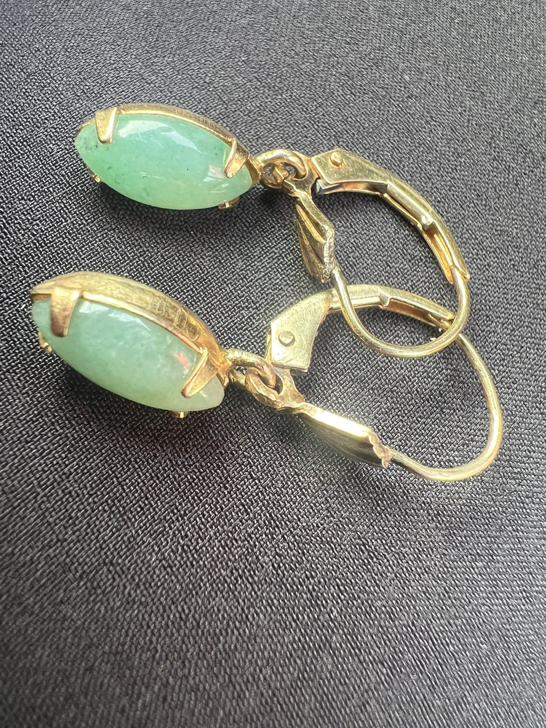 14k Gold and Jade Drop Earrings - photo 2