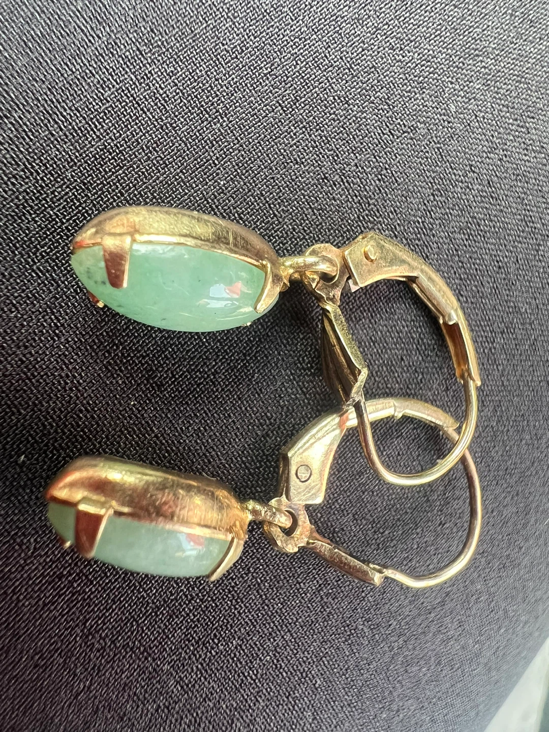 14k Gold and Jade Drop Earrings - photo 3