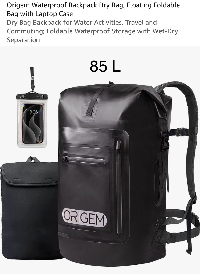 New Origem 85L Waterproof Backpack Dry Bag