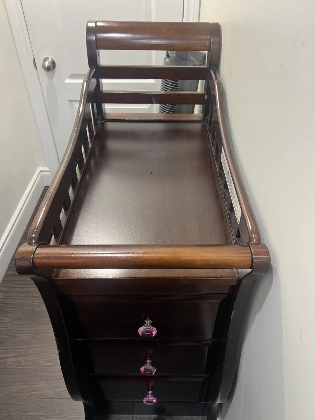 Dark Wood Baby Change Table