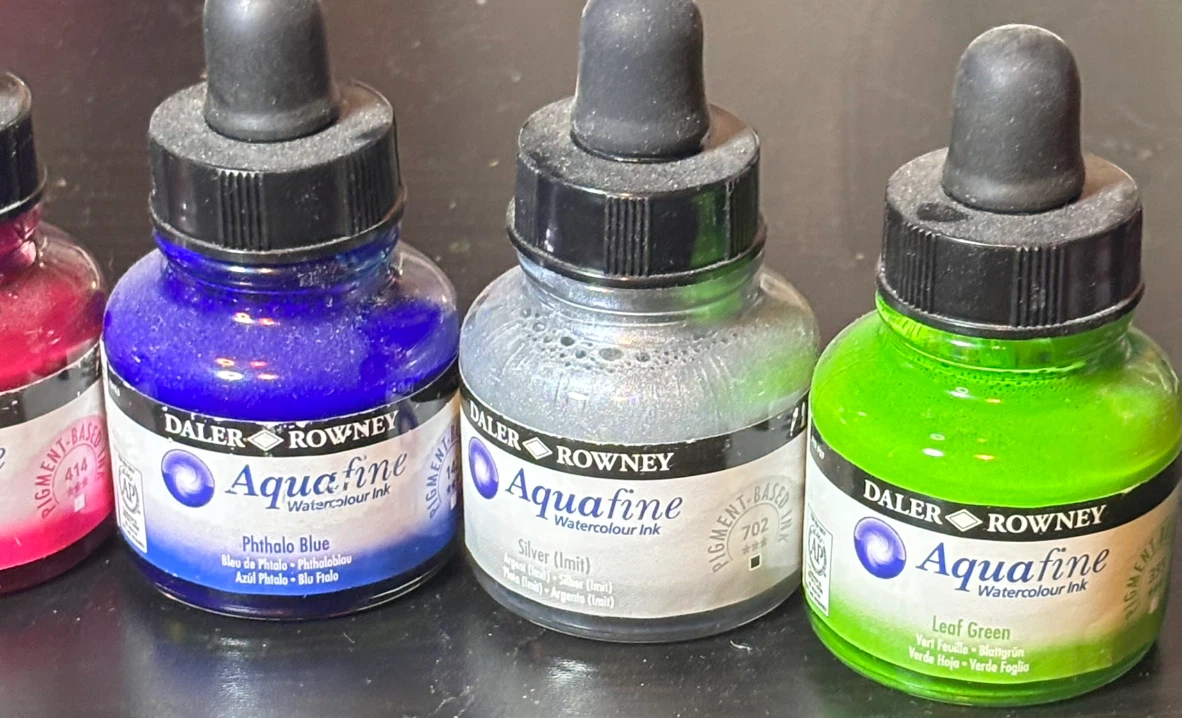 Daler Rowney aquafine watercolour ink,F.W. Acrylic,lot of 39 - photo 4