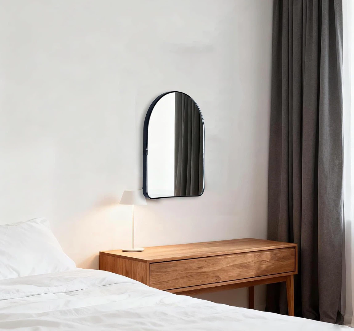 Arched Wall Mirror - Black Frame