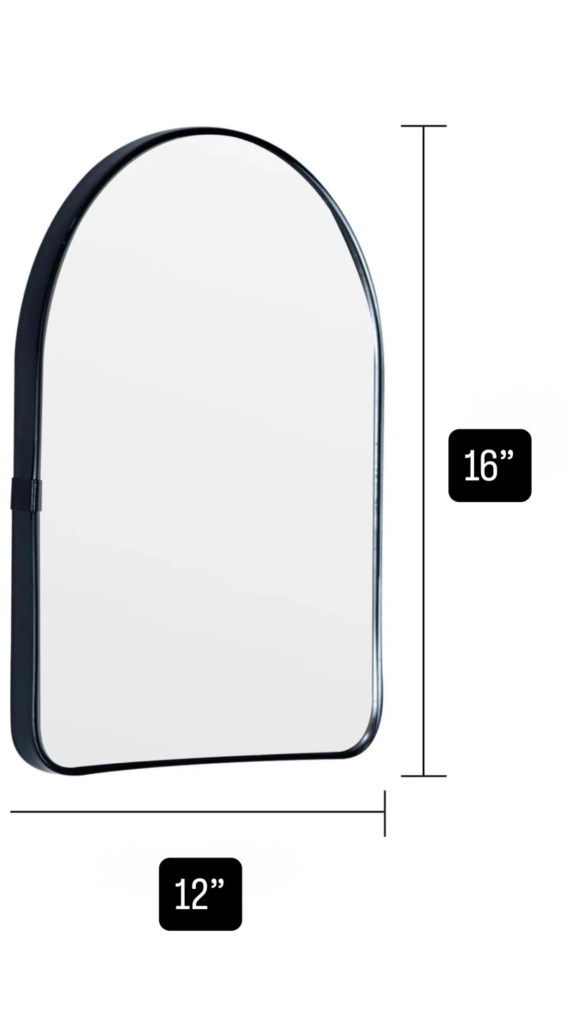 Arched Wall Mirror - Black Frame - photo 3