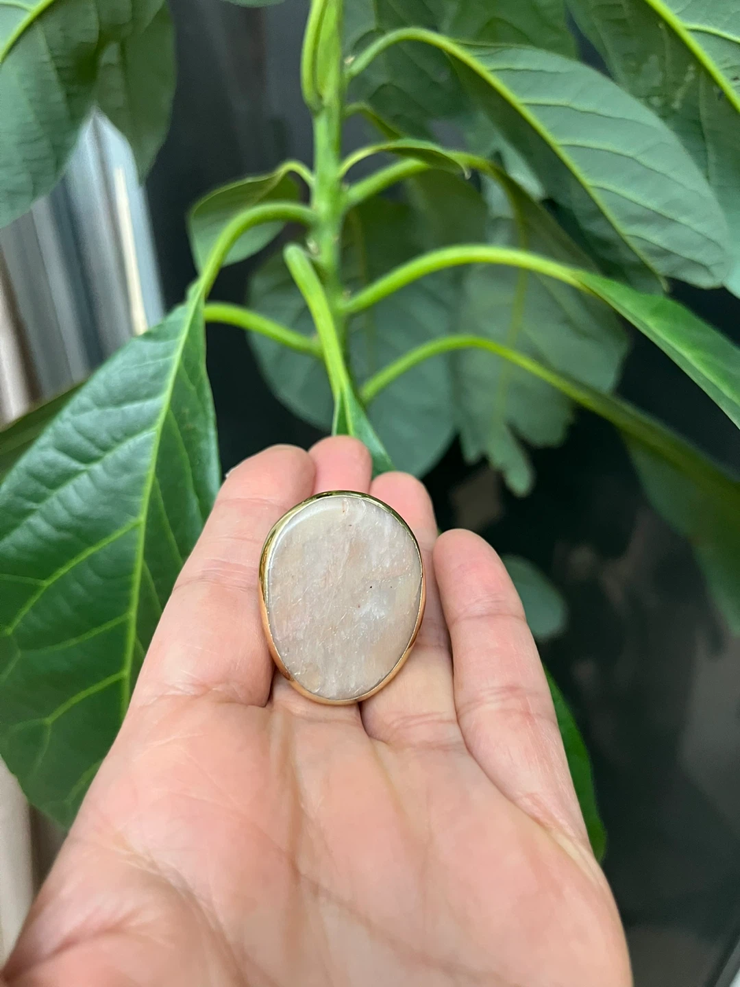 Large natural Stone Statement Ring- Adjustable - photo 2