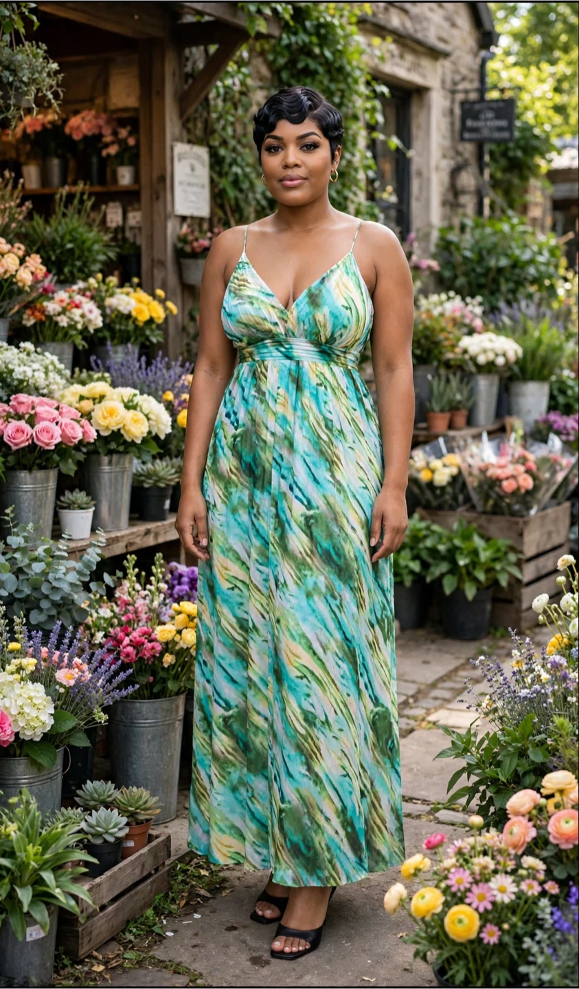 Abstract Print Maxi Dress - photo 3