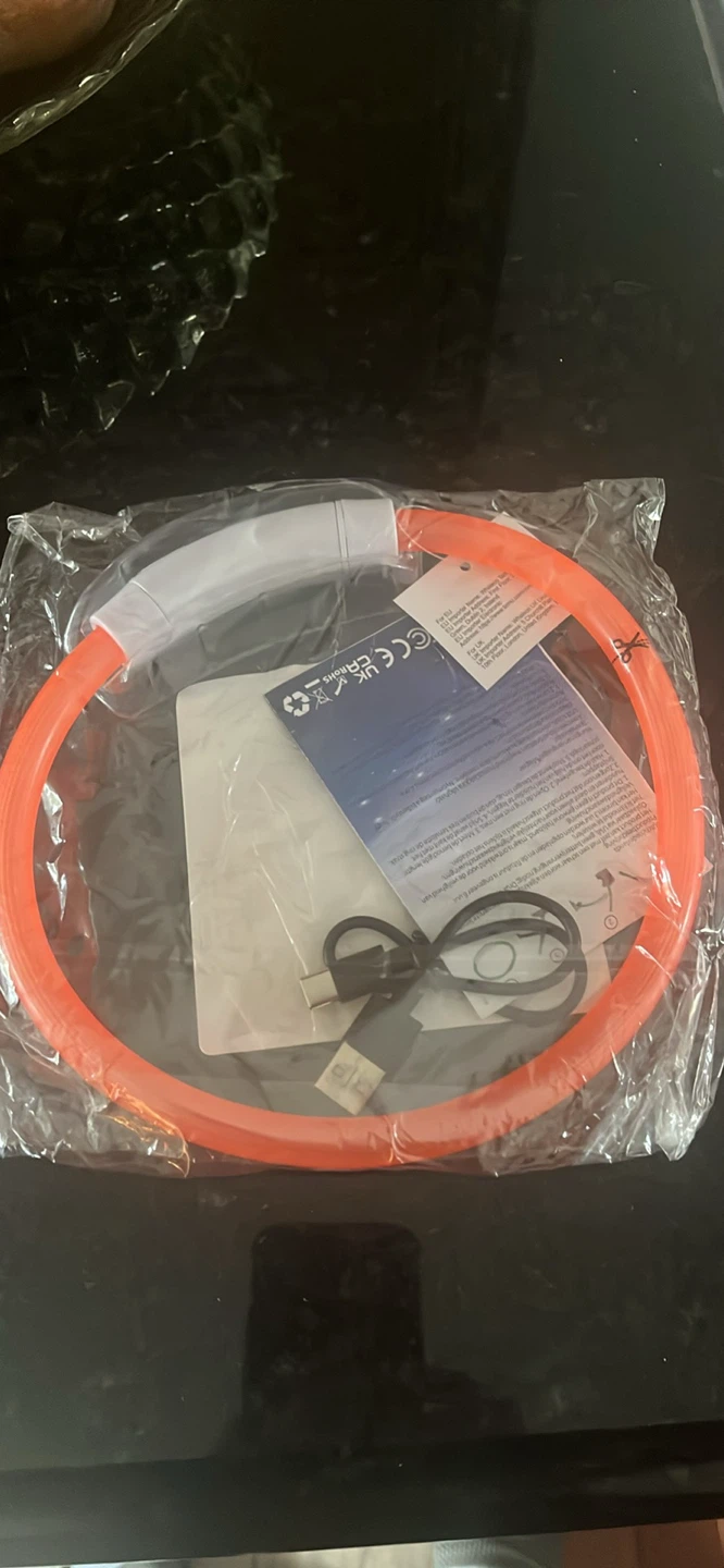 LED Rechargeable Dog Collar, Orange
