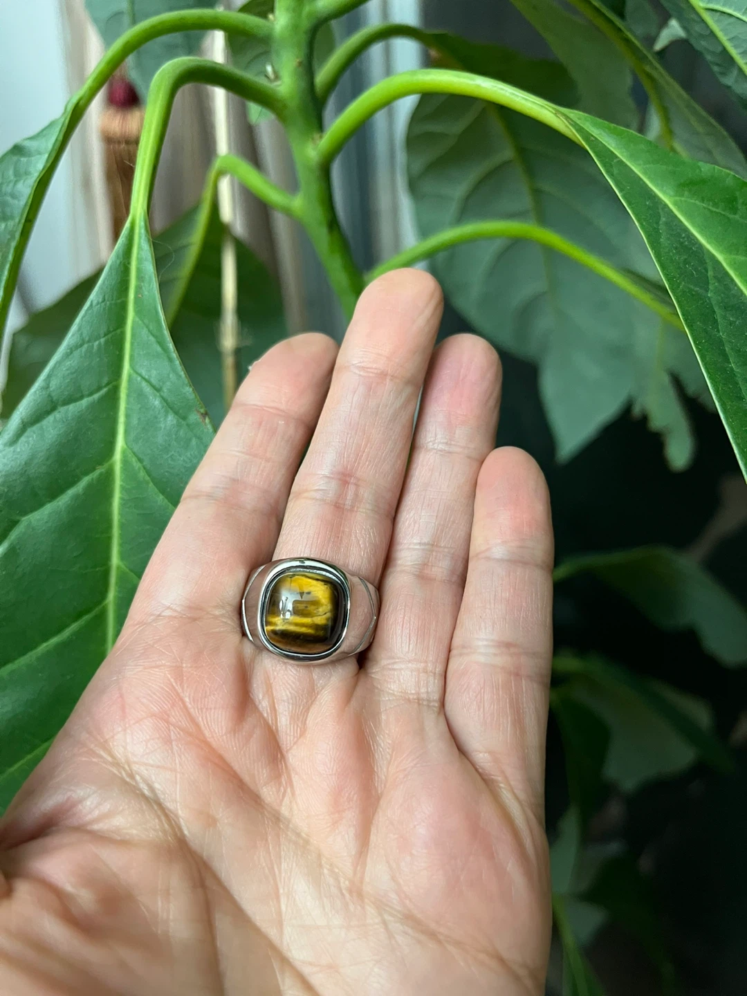 Tiger's Eye Stone Ring stainless steel Size 11 - photo 2