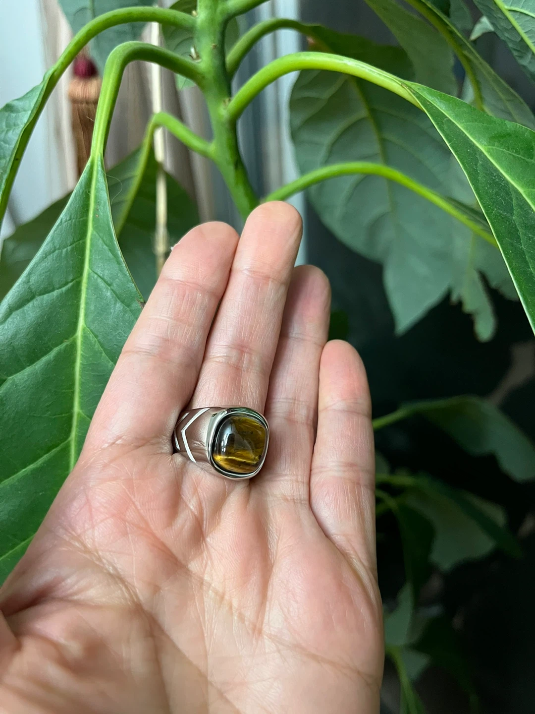 Tiger's Eye Stone Ring stainless steel Size 11 - photo 3