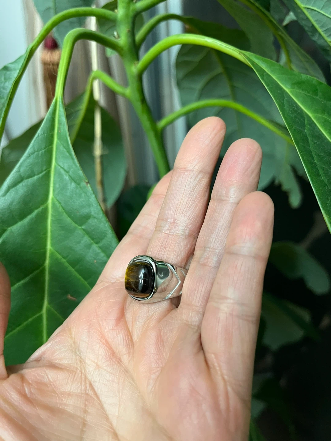 Tiger's Eye Stone Ring stainless steel Size 11 - photo 4