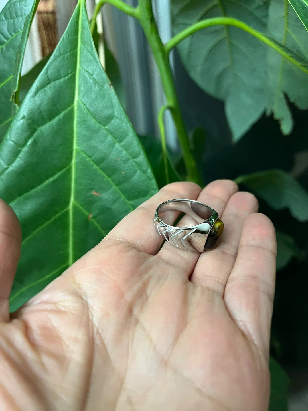 Tiger's Eye Stone Ring stainless steel Size 11 - photo 5