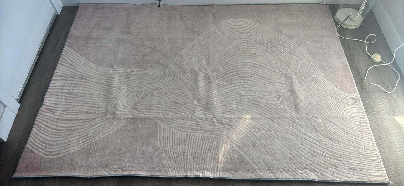 Beige Abstract Wavy Area Rug - photo 5