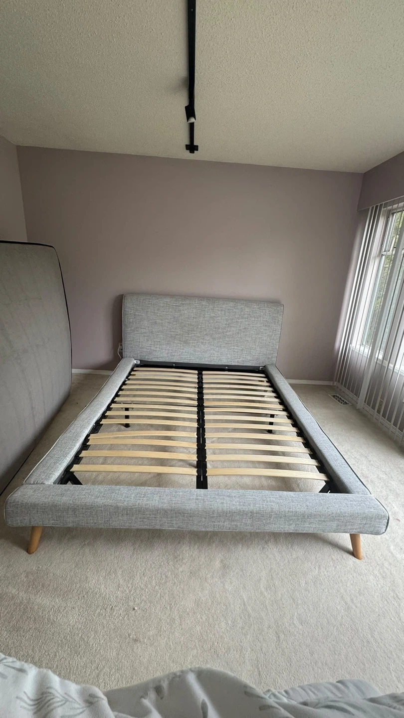 Grey Upholstered Bed Frame