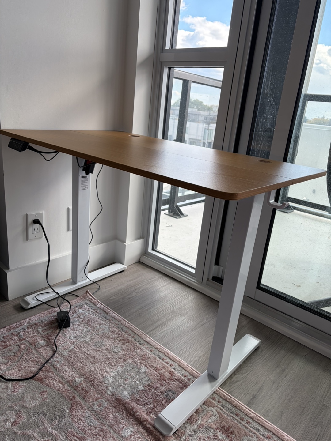 Standing Desk with Bamboo Desktop