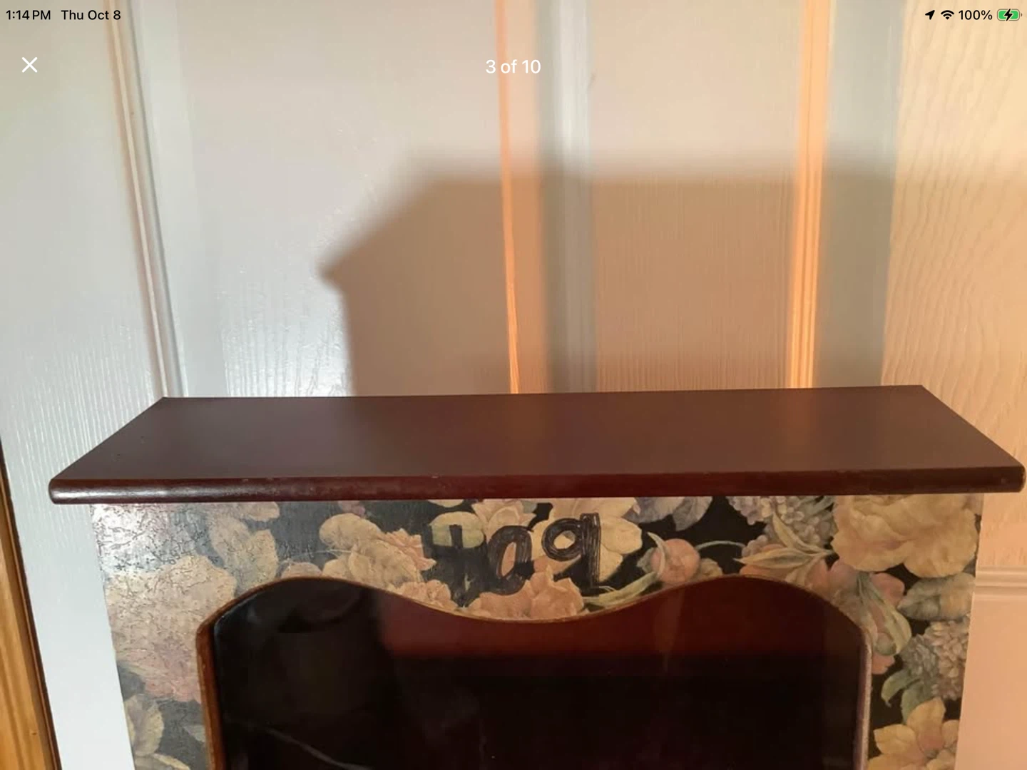 Vt 3 Shelf Wood Wall Canbinet w Floral Design🐞 - photo 3