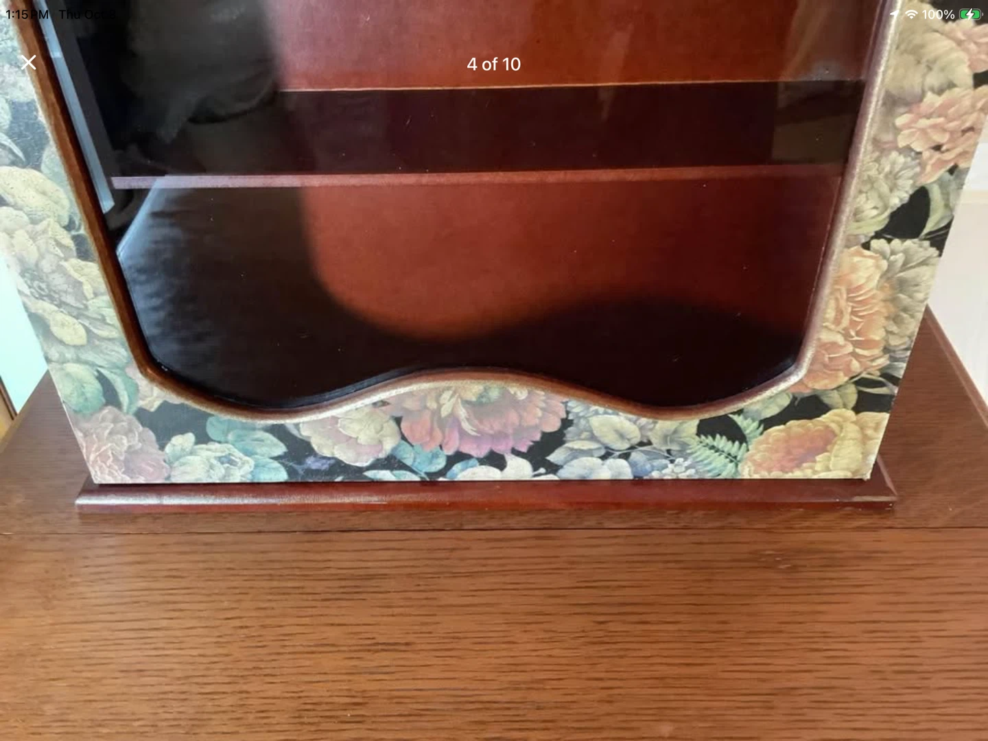 Vt 3 Shelf Wood Wall Canbinet w Floral Design🐞 - photo 4