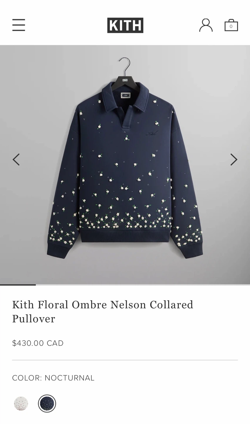 Kith Floral Ombre Nelson Collared Pullover Unisex (M) $430 - photo 3