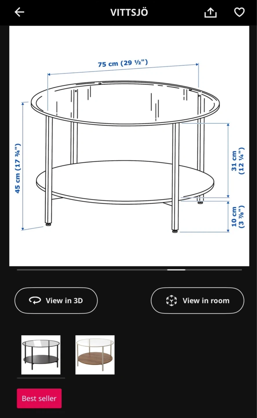 IKEA VITTSJÖ Round Coffee Table - photo 3
