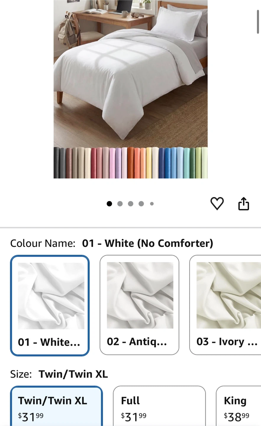 CGK Linens Twin/Twin XL Duvet Cover - White